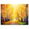 Designart - Yellow Autumn Trees in Sunray - Large Landscape Canvas Art Print